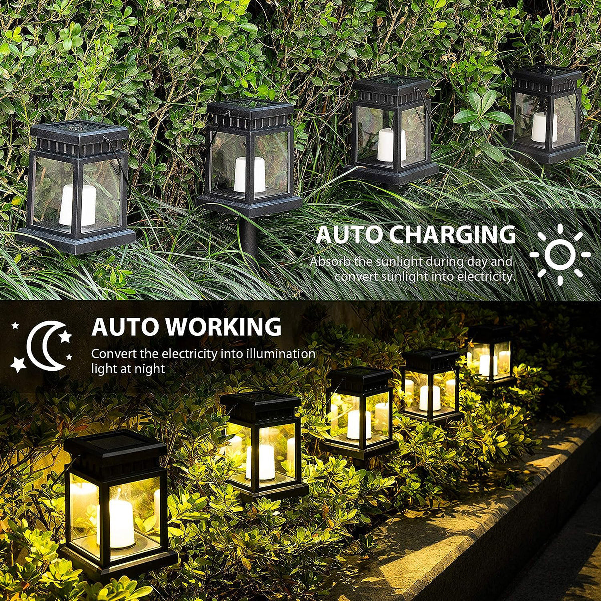 Solpex Solar Hanging Lanterns with Stakes Set