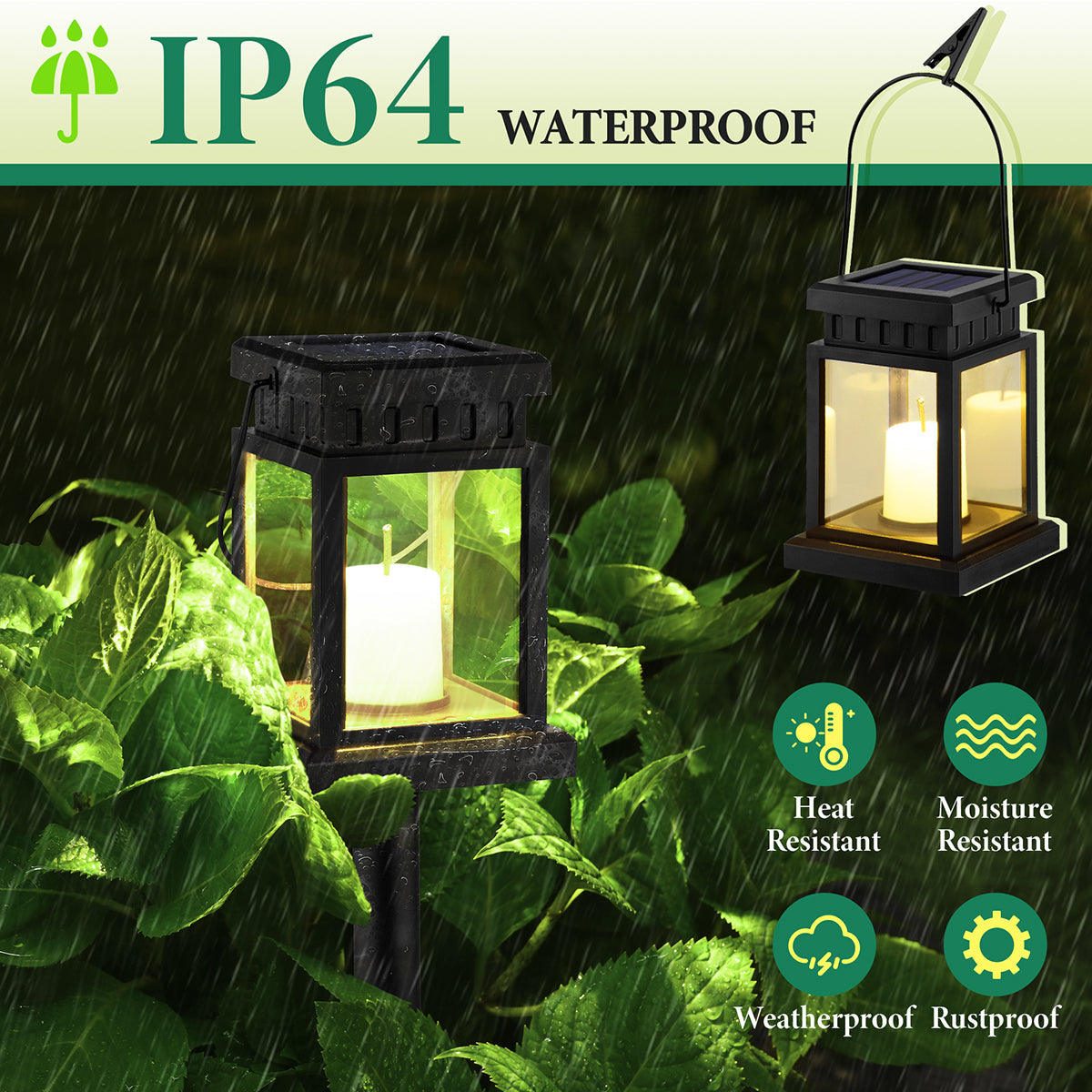 Solpex Solar Hanging Lanterns with Stakes Set