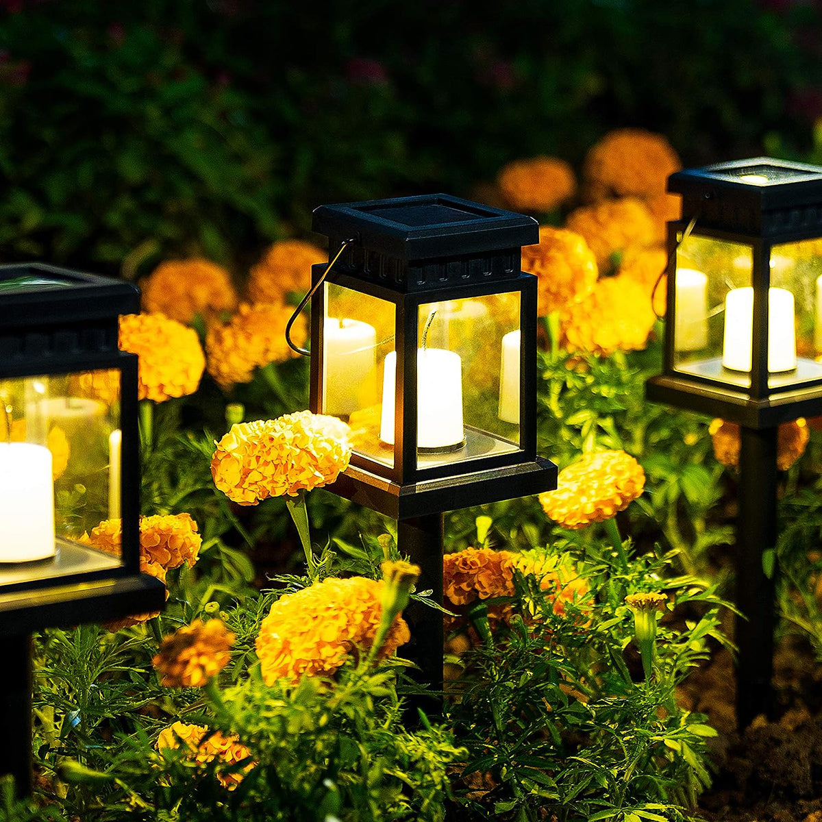 Solpex Solar Hanging Lanterns with Stakes Set