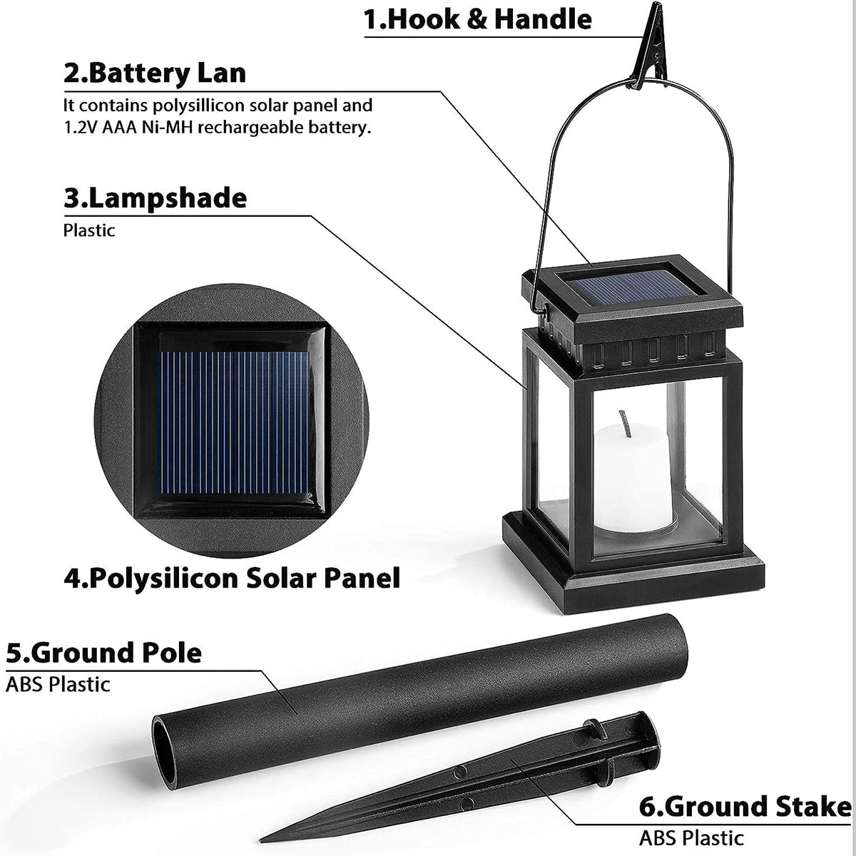 Solpex Solar Hanging Lanterns with Stakes Set