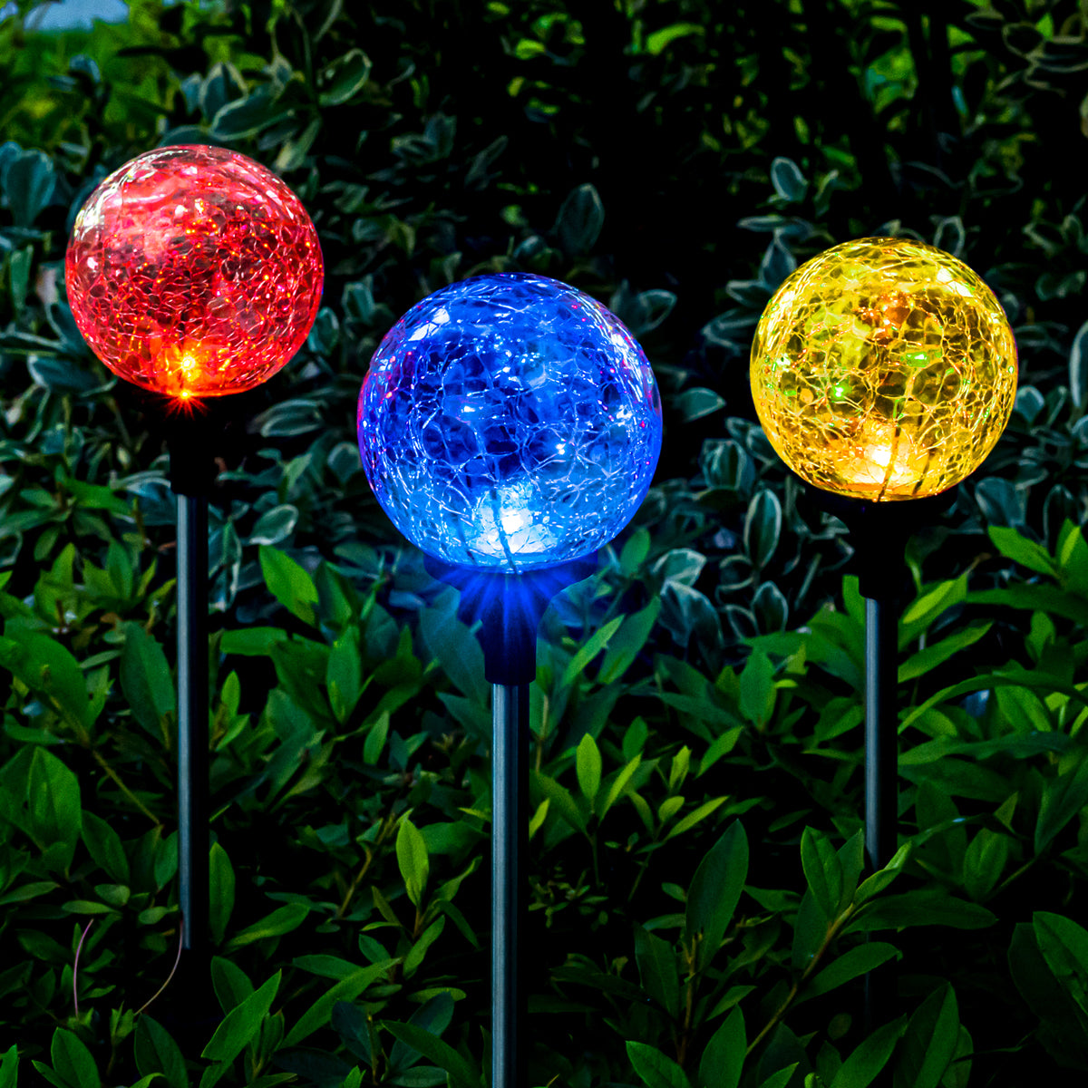 solar crackle globe lights