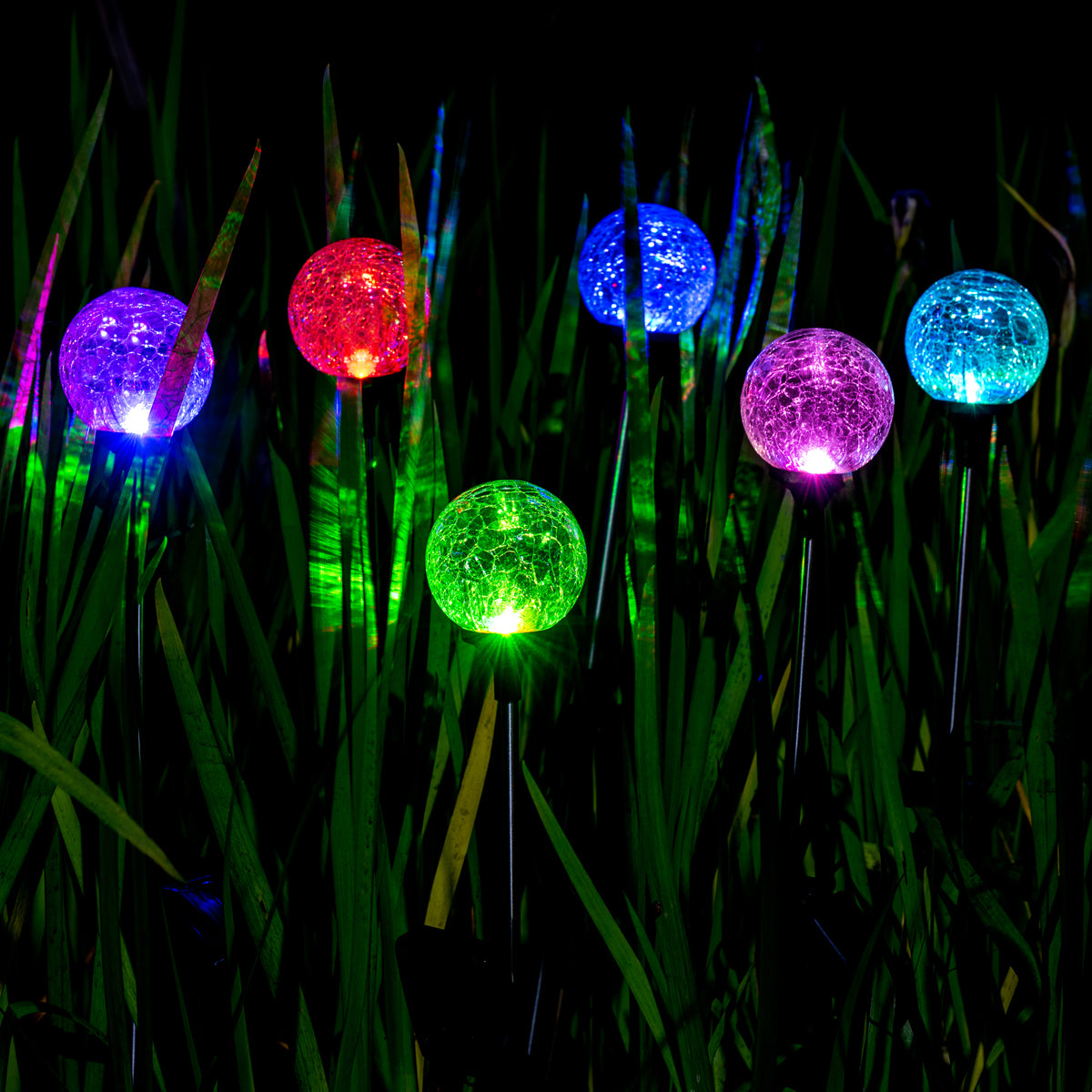 solar crackle globe lights