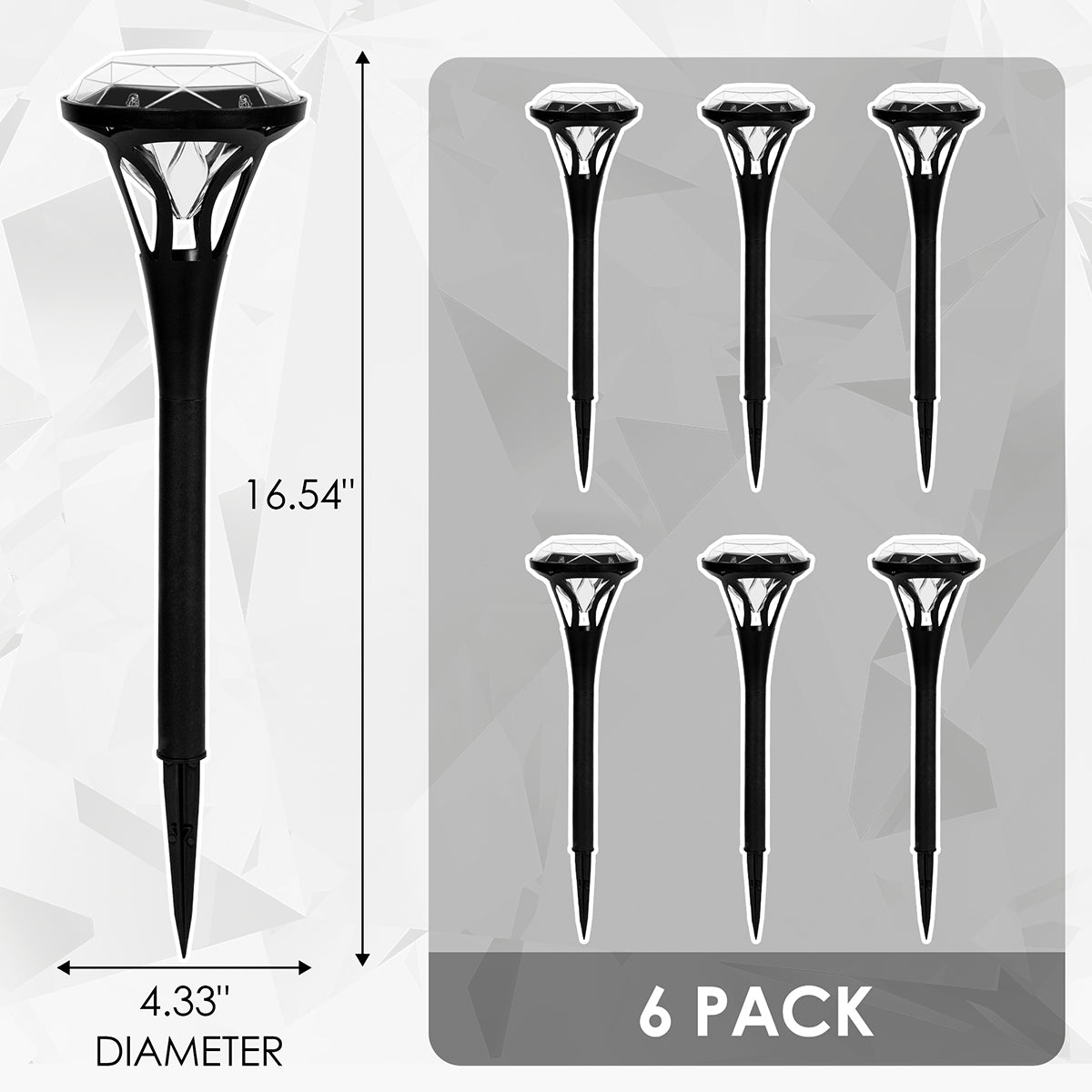 Solpex Diamond Designed Solar Yard Lights Set