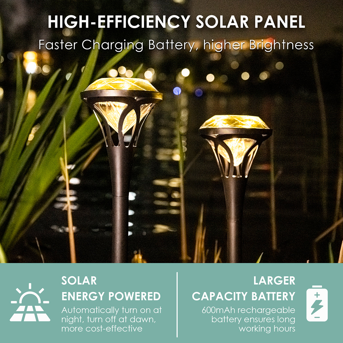 Solpex Diamond Designed Solar Yard Lights Set