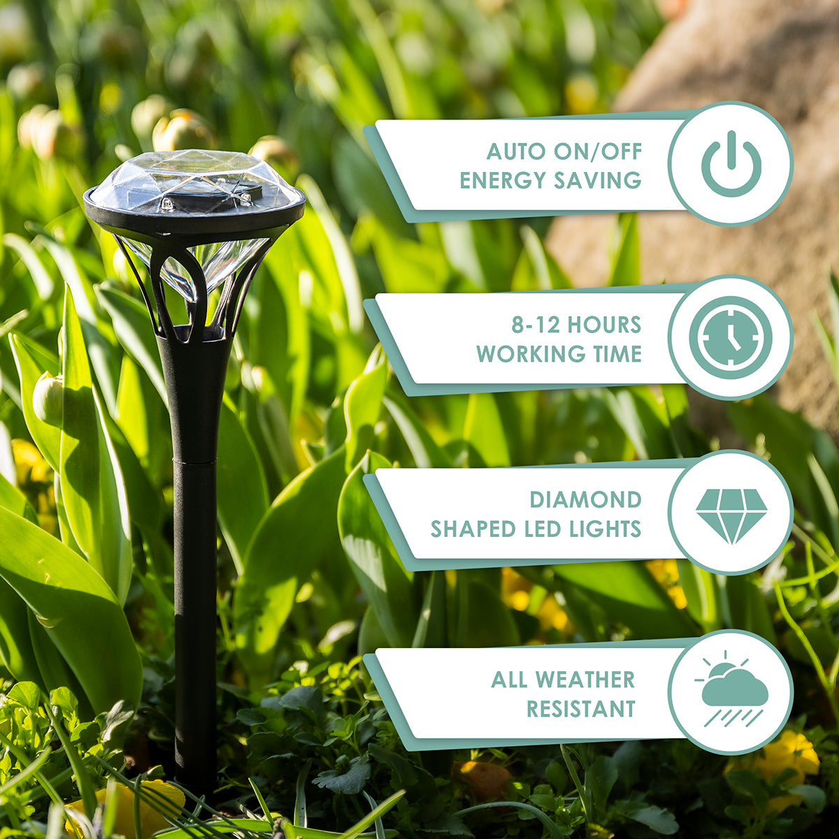 Solpex Diamond Designed Solar Yard Lights Set