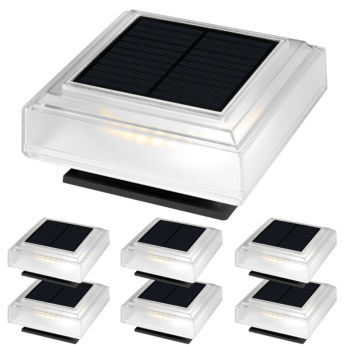 solar square fence post lights