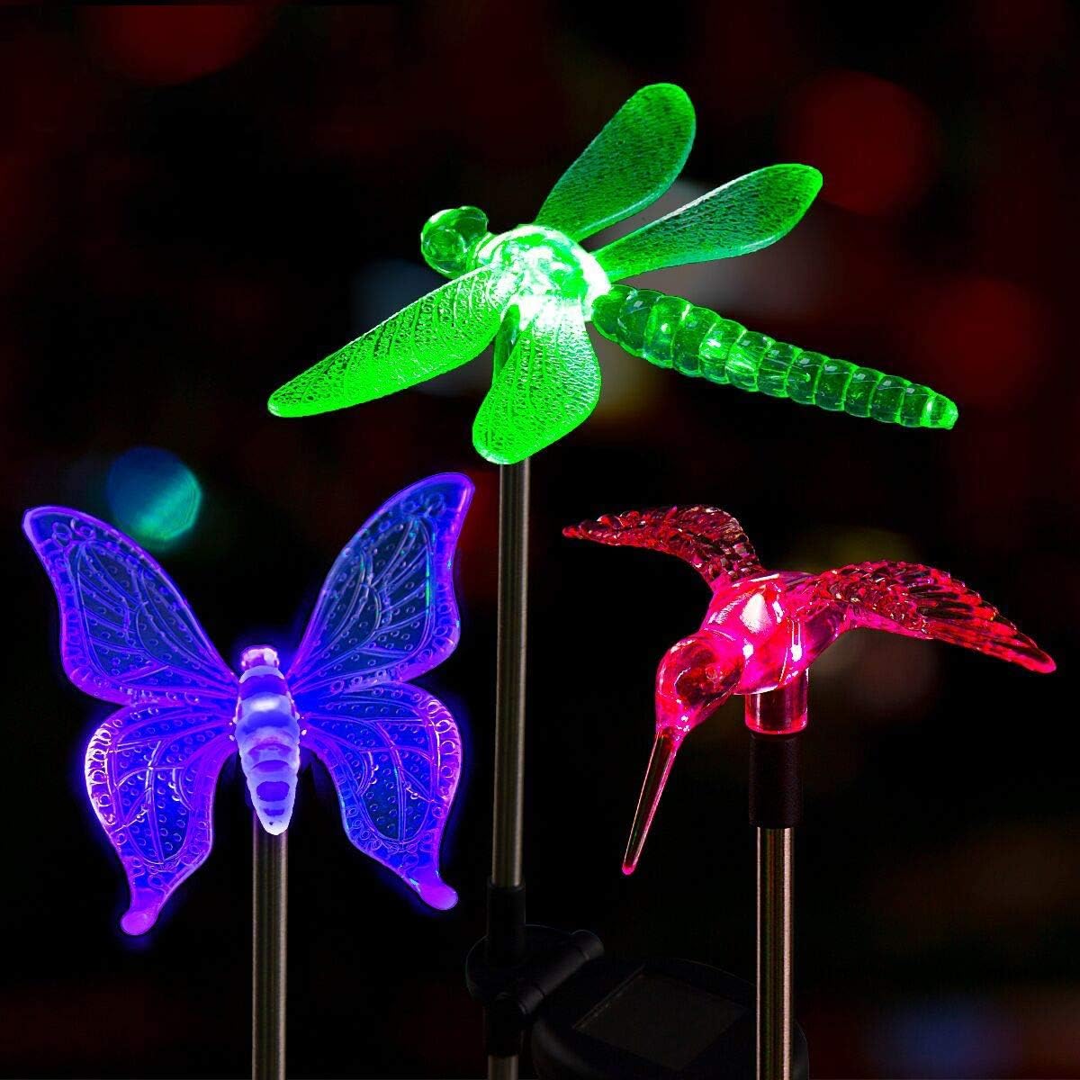 colorful garden solar lights