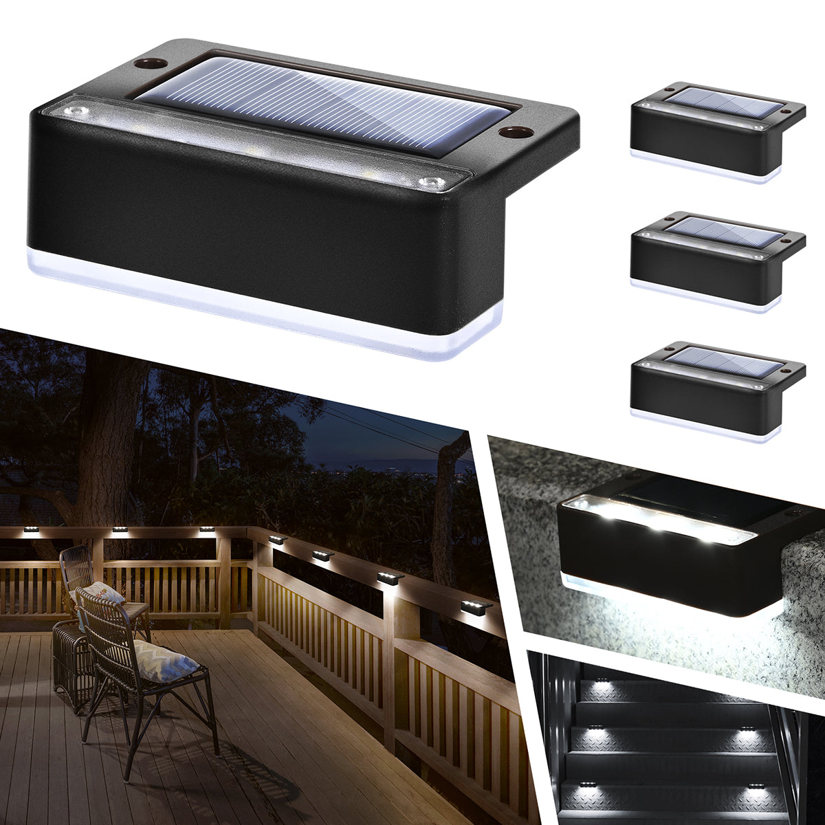 horizontal updated black deck solar lights