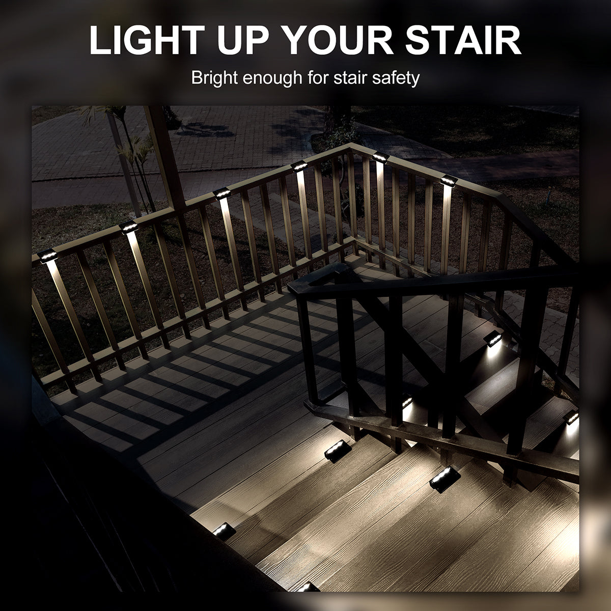 Solpex Horizontal Updated Black Solar Deck Lights Set