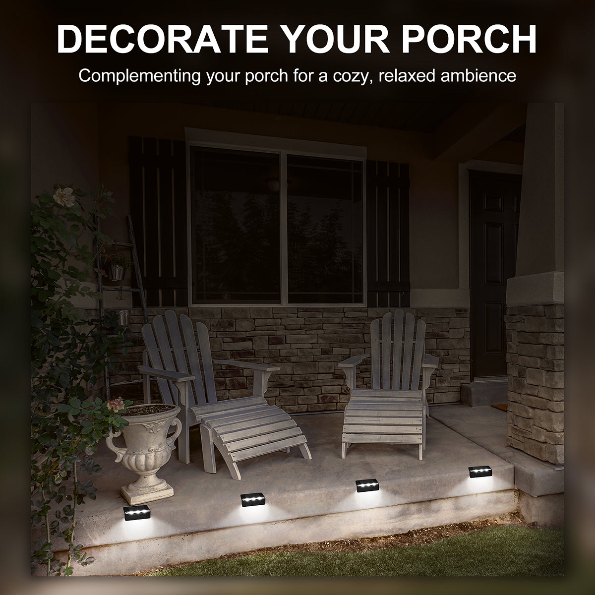 Solpex Horizontal Updated Black Solar Deck Lights Set