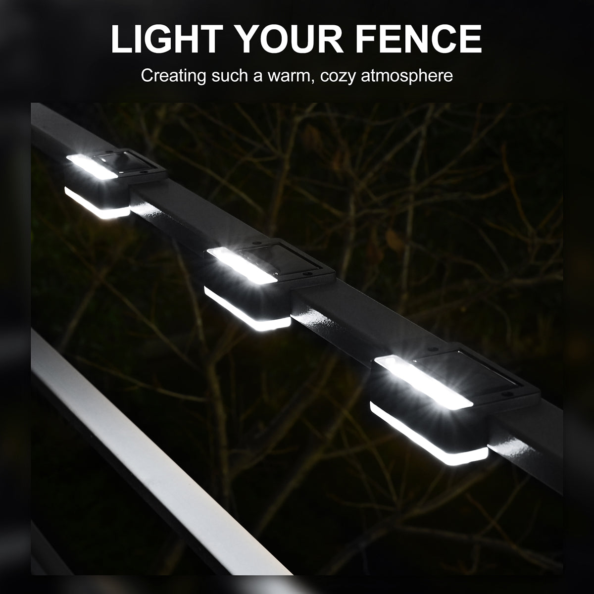 Solpex Horizontal Updated Black Solar Deck Lights Set