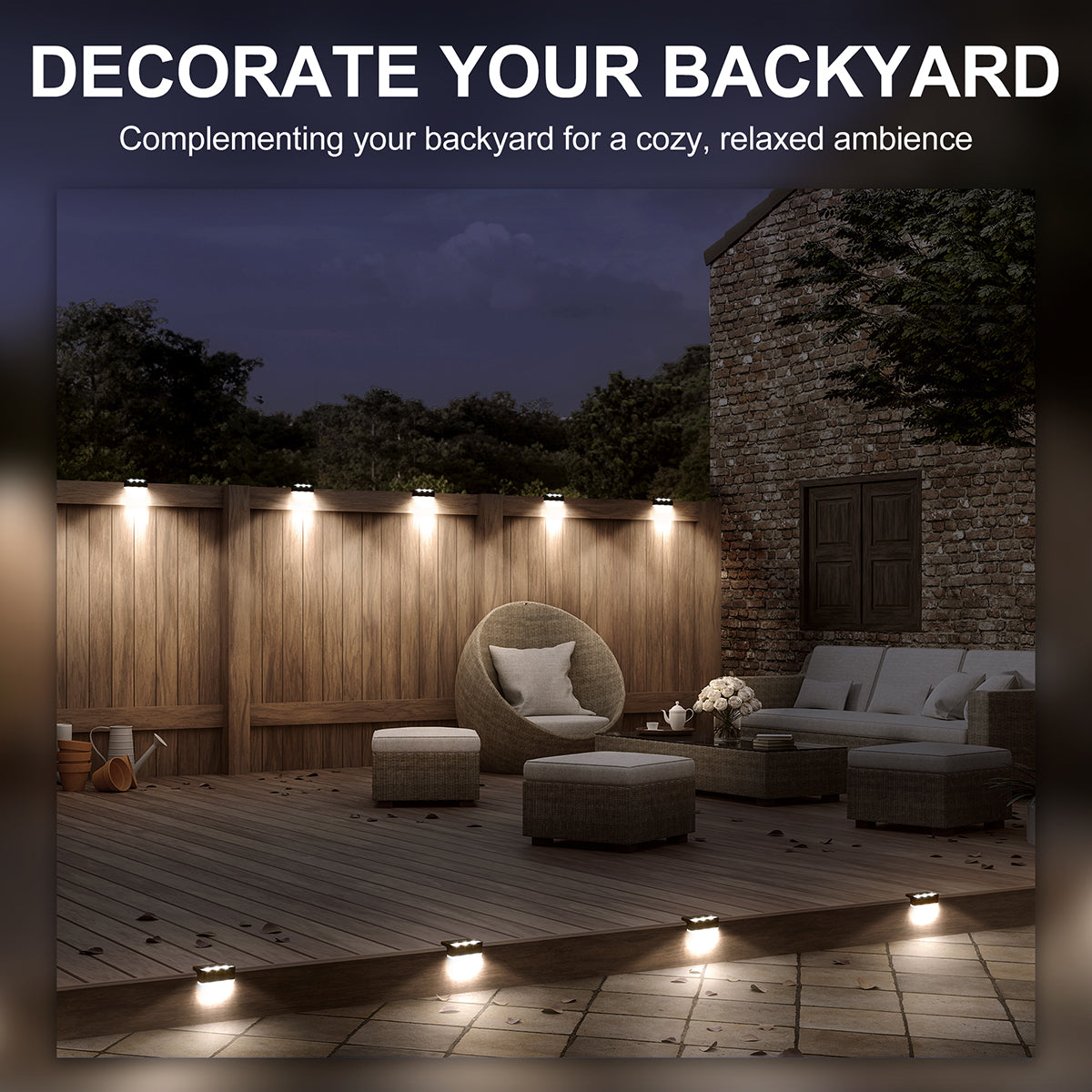 Solpex Horizontal Updated Brown Solar Deck Lights Set