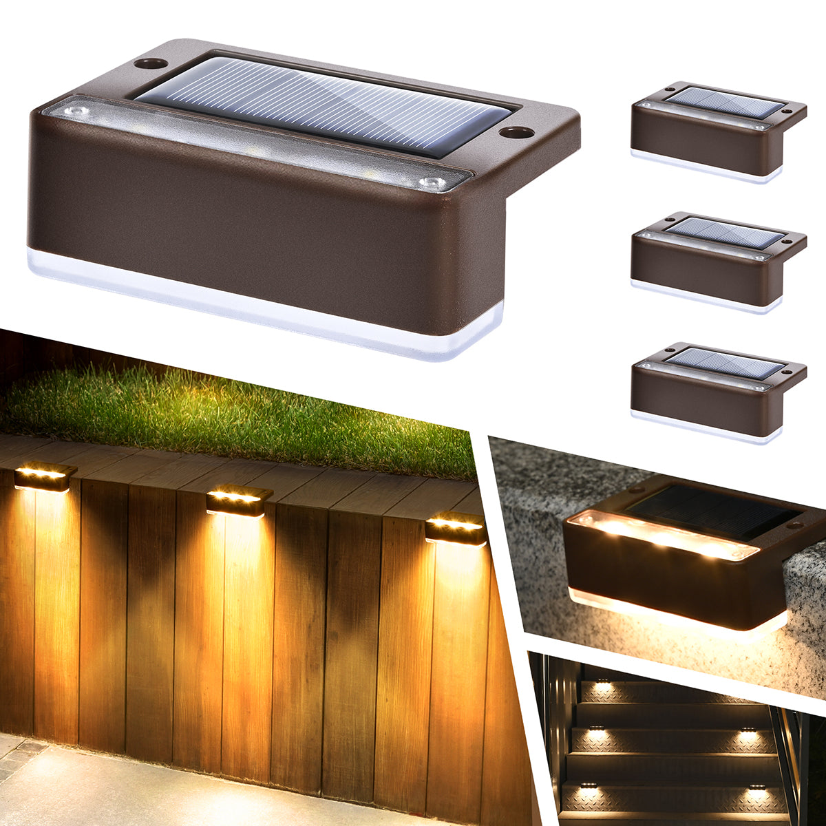 Solpex Horizontal Updated Brown Solar Deck Lights Set