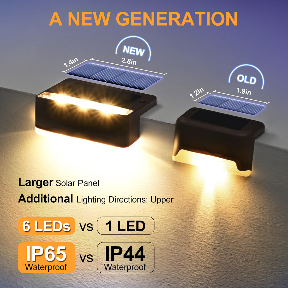 Solpex Horizontal Updated Brown Solar Deck Lights Set