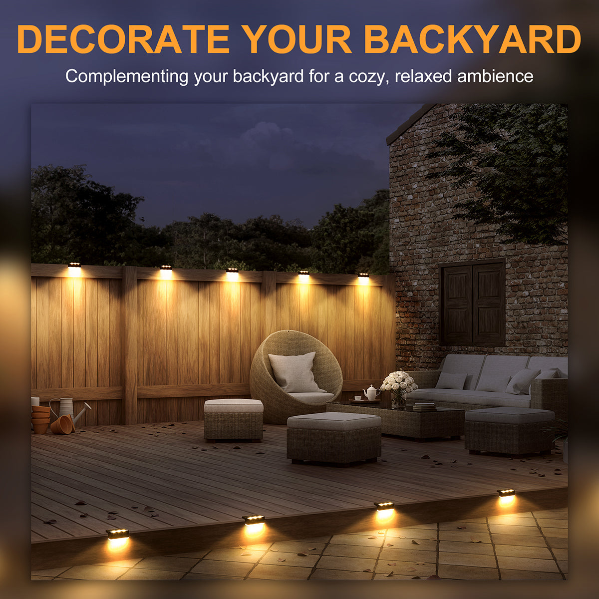 Solpex Horizontal Updated Brown Solar Deck Lights Set