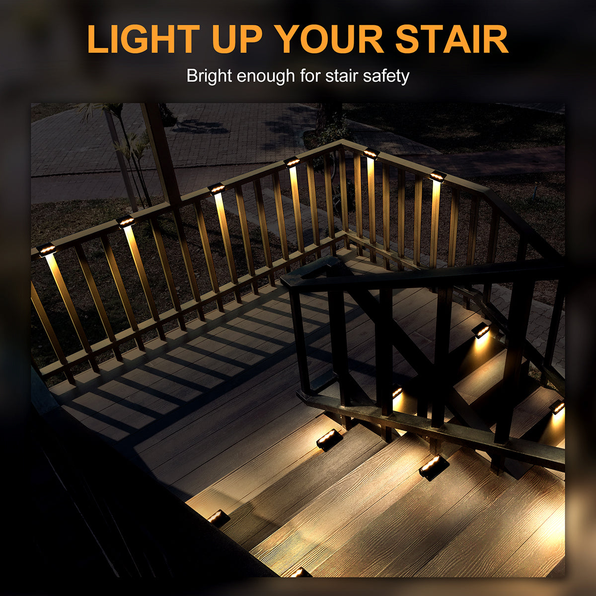 Solpex Horizontal Updated Black Solar Deck Lights Set