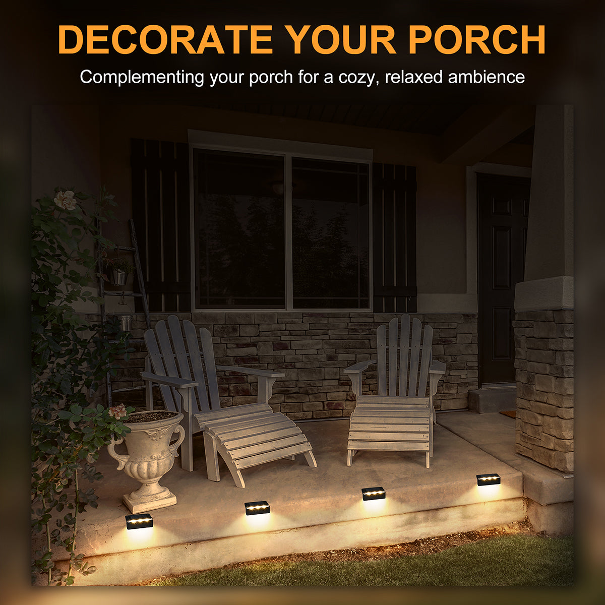 Solpex Horizontal Updated Black Solar Deck Lights Set