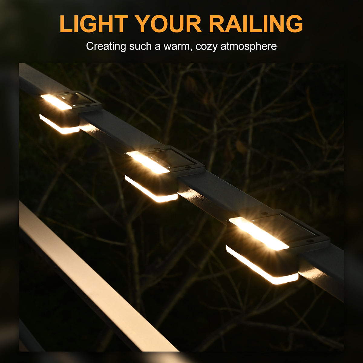 Solpex Horizontal Updated Black Solar Deck Lights Set