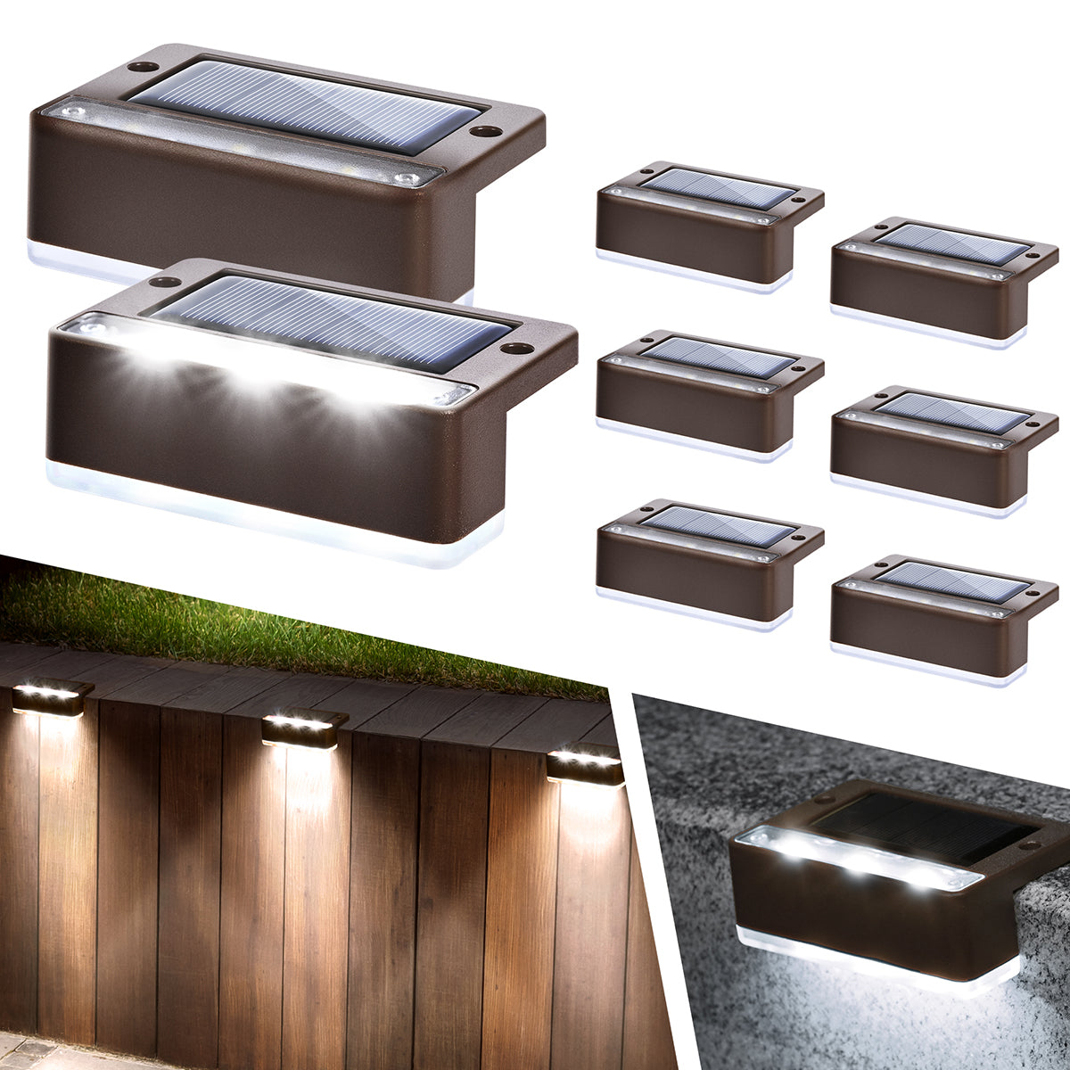 Solpex Horizontal Updated Brown Solar Deck Lights Set