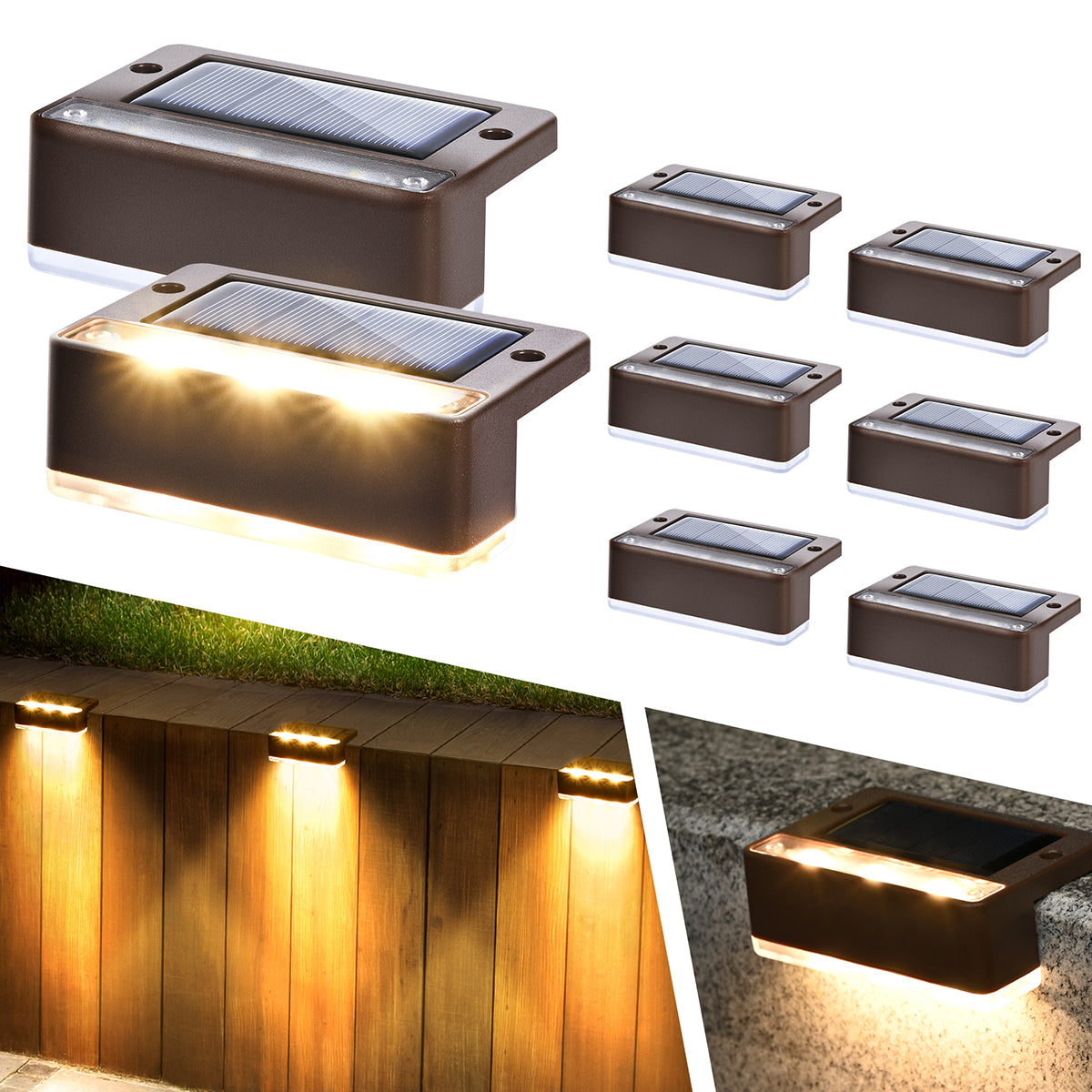 Solpex Horizontal Updated Brown Solar Deck Lights Set