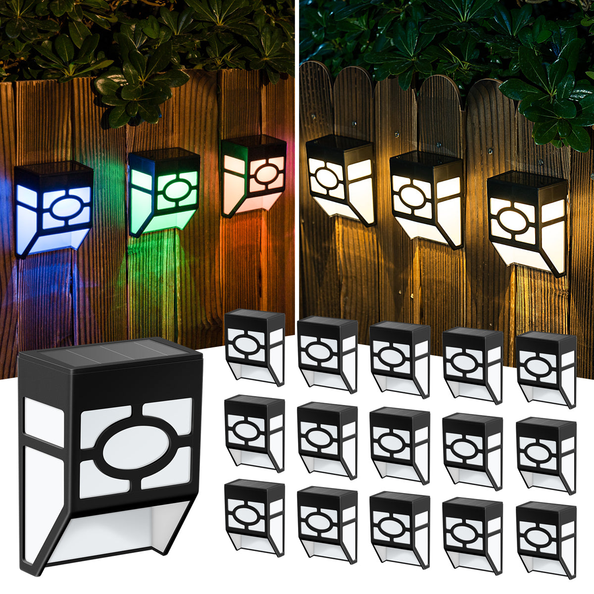solar square lights for fence