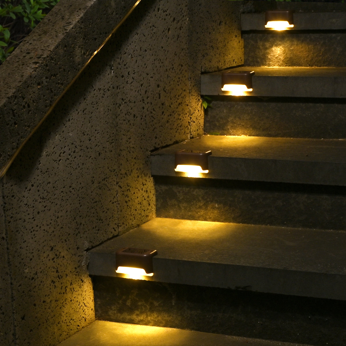 horizontal warm white deck solar lights