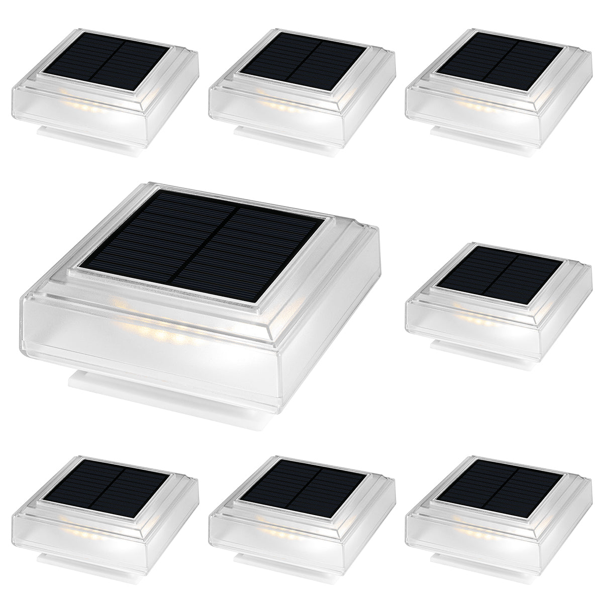 solar square fence post lights