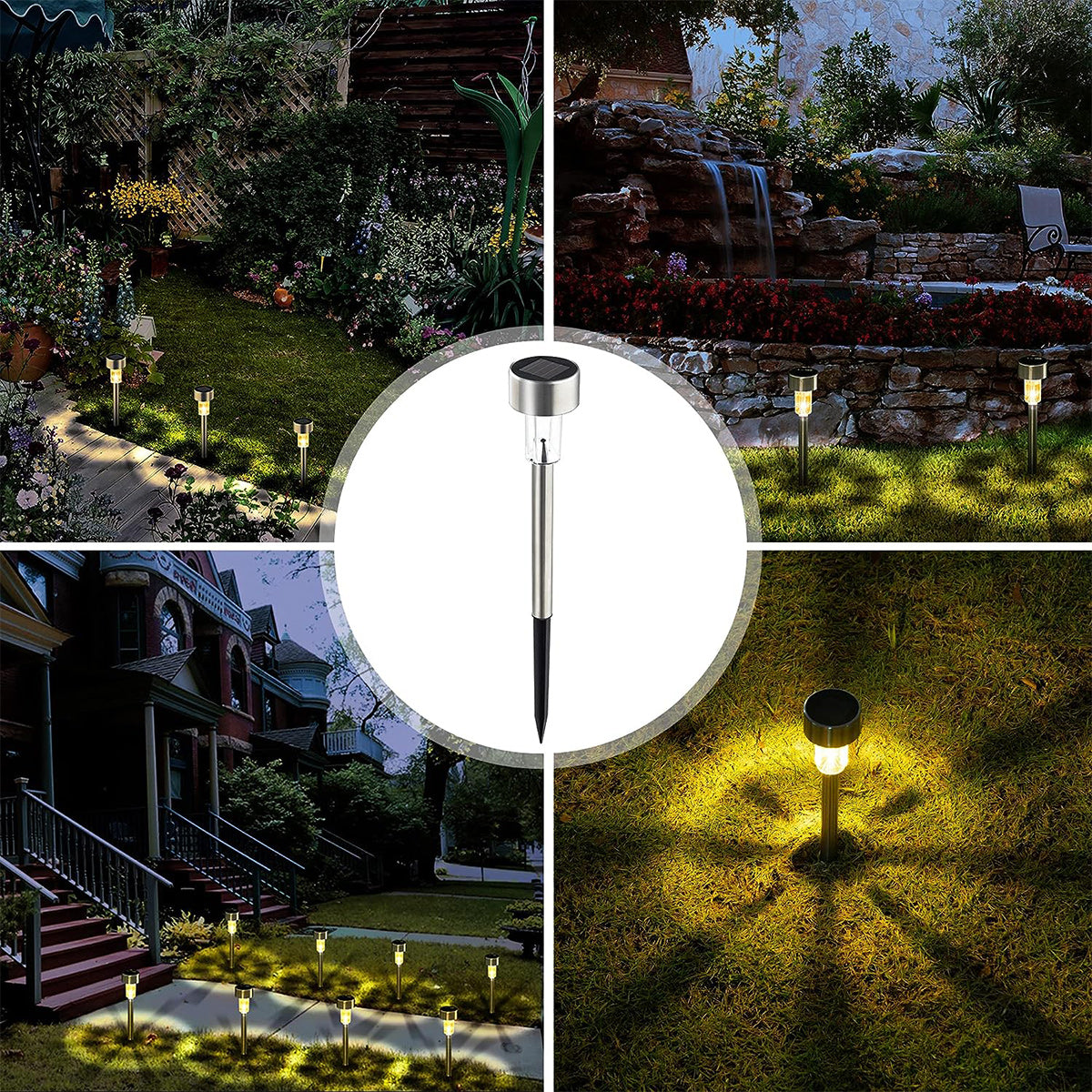 Solpex Stainless Steel Solar Outdoor Lights Set