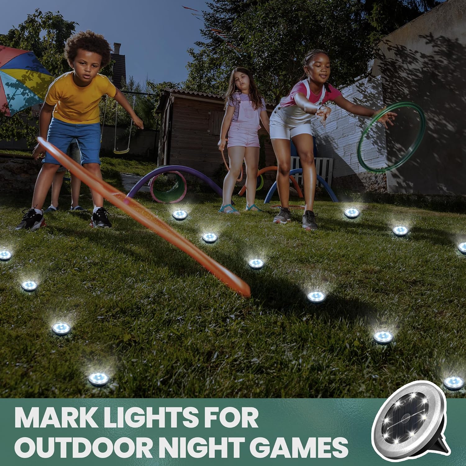 Solpex Solar Lights Outdoor Garden, 10 Pack Mini Solar Ground Lights, Waterproof Garden Light, Powered Landscape Lighting for Patio Yard Driveway Walkway(Cool White)