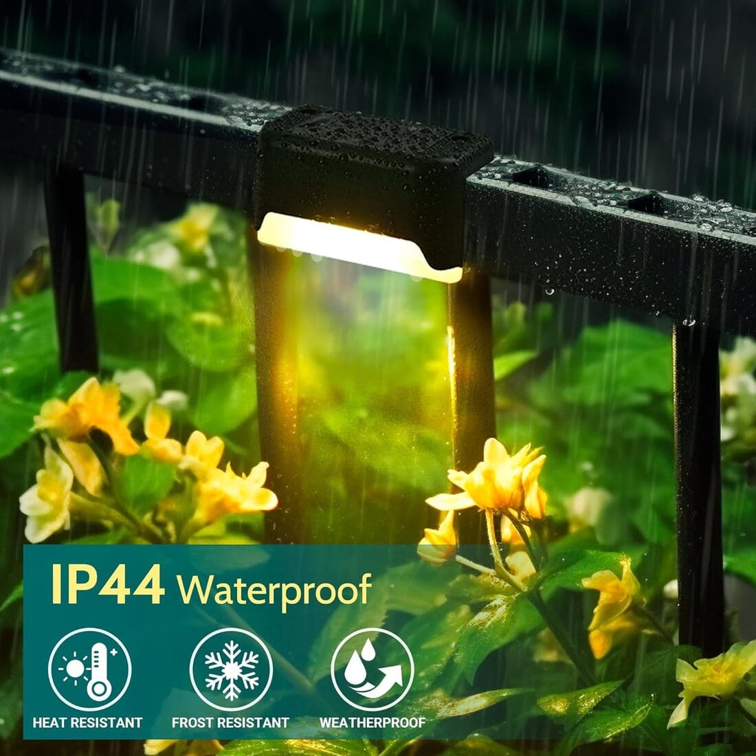 Solpex 12 Pack Outdoor Solar Lights for Steps, Fence, Patio, Gutter, Path, Decoration