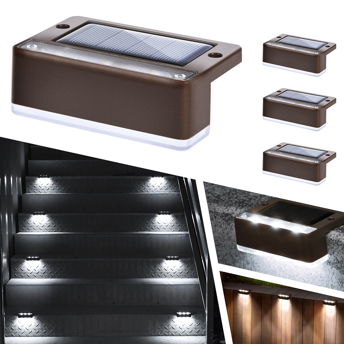 Solpex Horizontal Updated Brown Solar Deck Lights Set