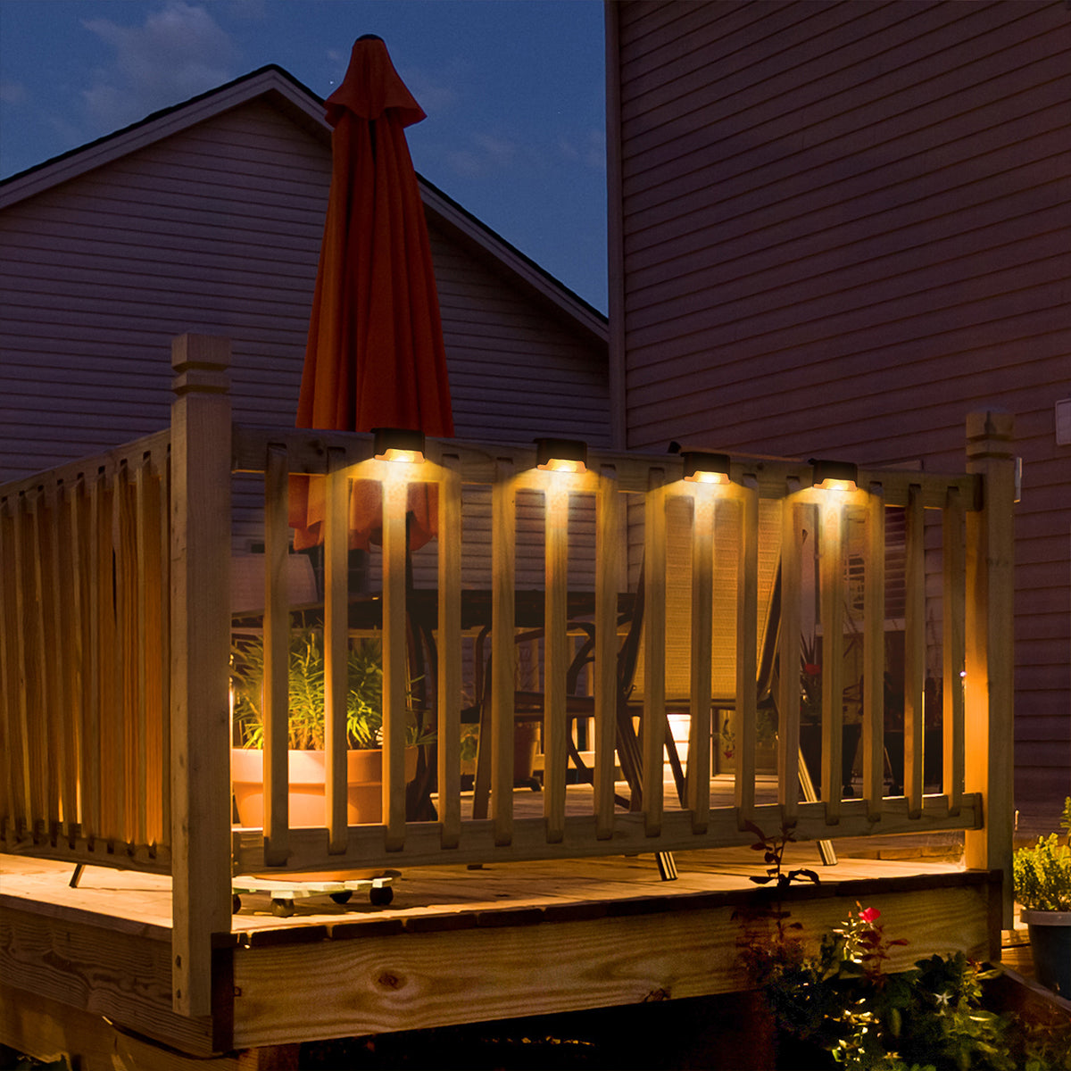 Solpex Horizontal Warm White Solar Deck Lights Set