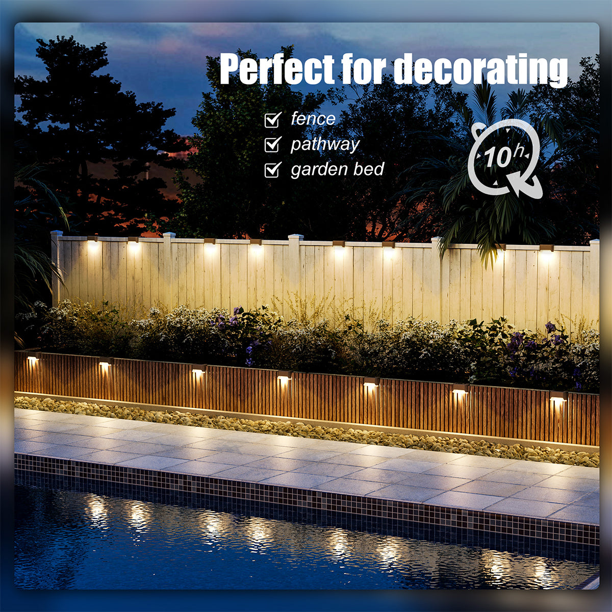 Solpex Horizontal Warm White Solar Deck Lights Set